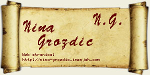 Nina Grozdić vizit kartica